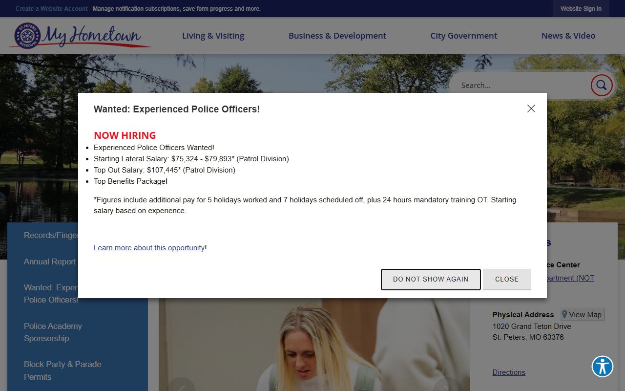 St. Peters Police Department for booking reports