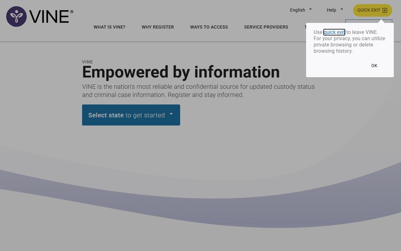 VINELink notification system for Missouri booking reports and inmate tracking