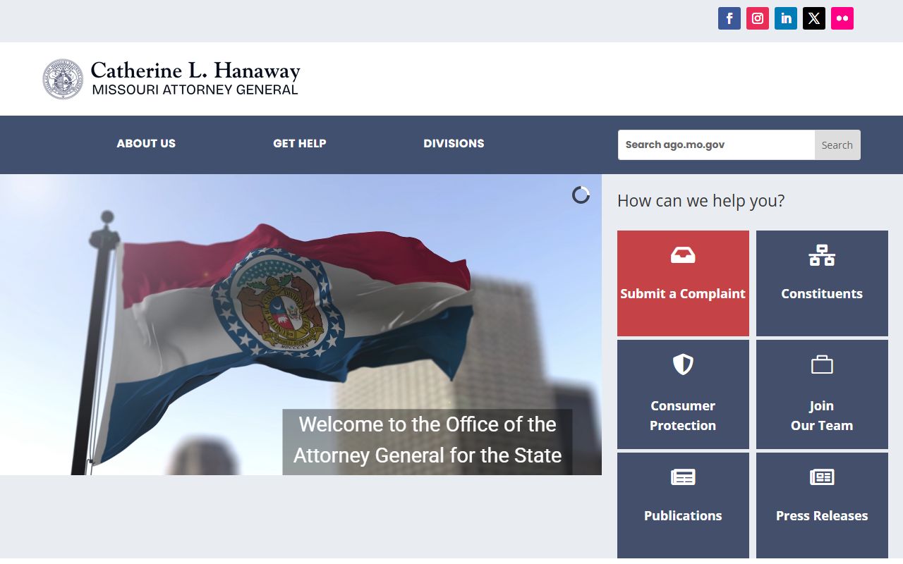Missouri Attorney General office page for Sunshine Law and booking reports access