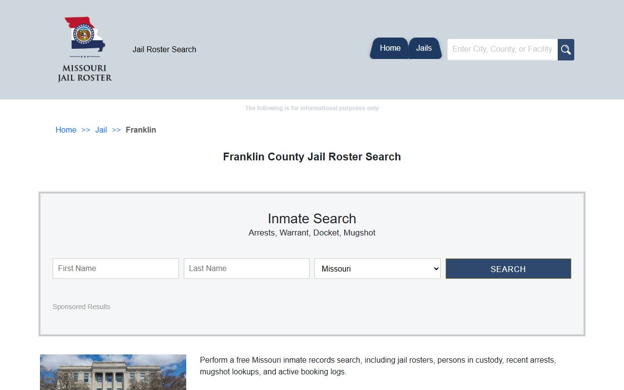 Franklin County Detention Center booking reports search