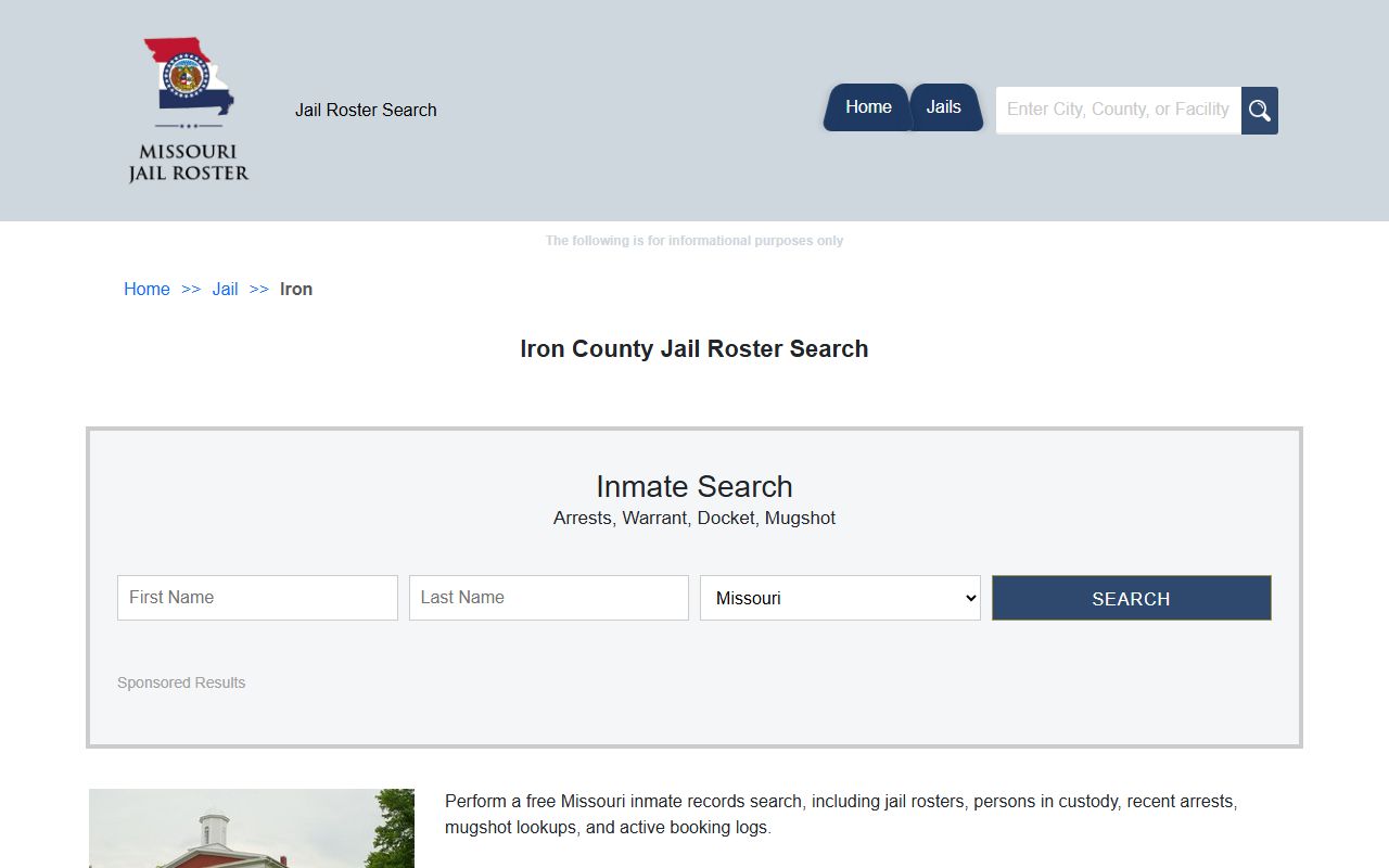 Iron County jail roster search for booking reports