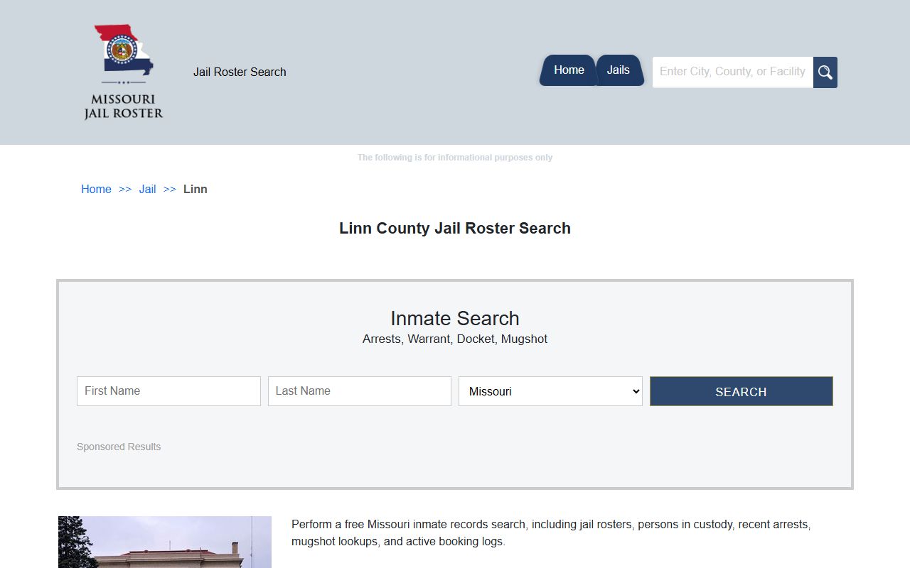 Linn County jail roster search showing booking reports