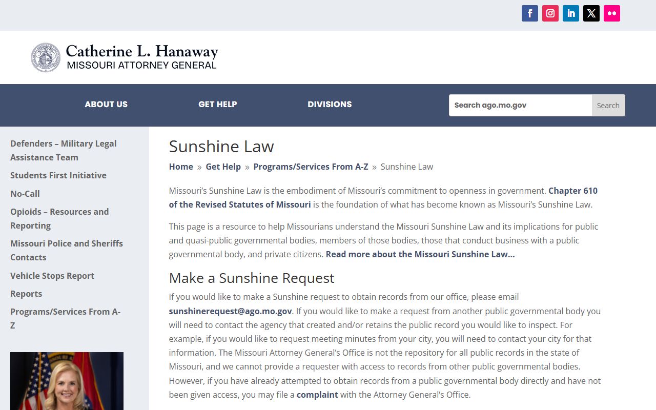 Missouri Sunshine Law guide for DeKalb County booking reports